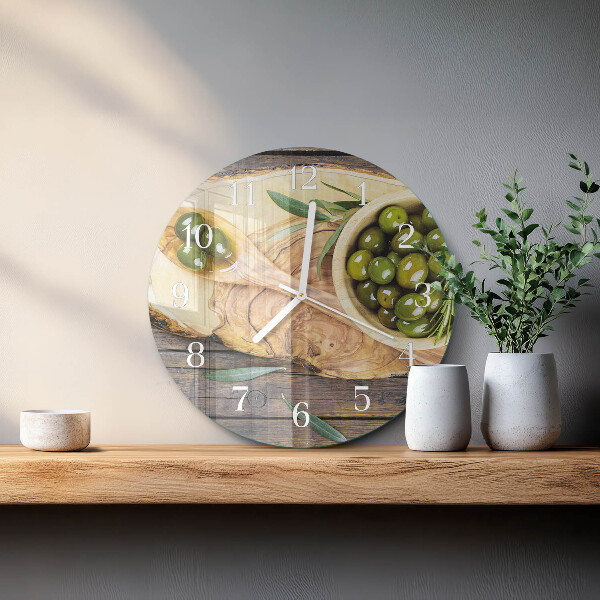 Orologio rotondo Legno d'ulivo