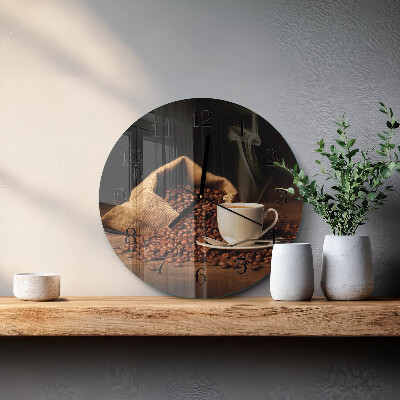 Orologio rotondo chicchi di caffè