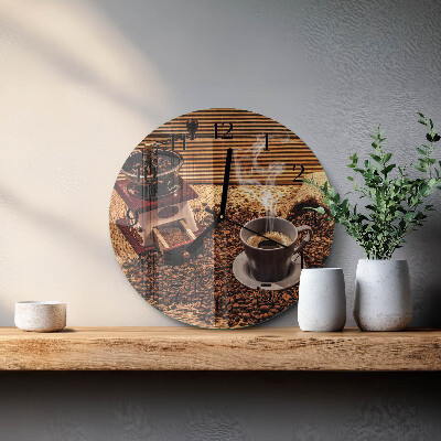 Orologio rotondo chicchi di caffè
