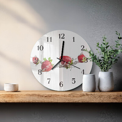 Orologio rotondo Fragole in acqua