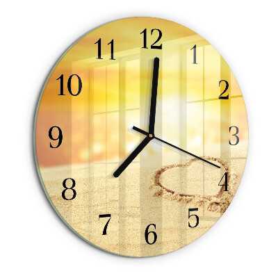 Orologio rotondo Cuore nella sabbia
