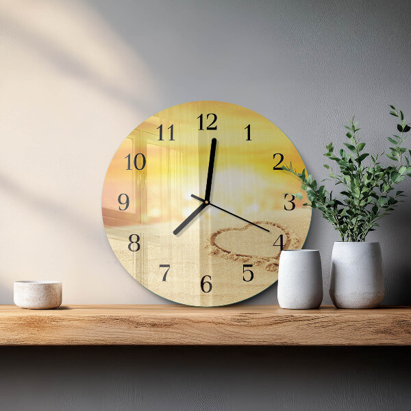 Orologio rotondo Cuore nella sabbia