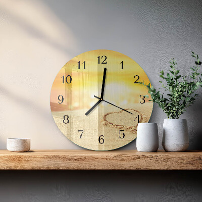 Orologio rotondo Cuore nella sabbia