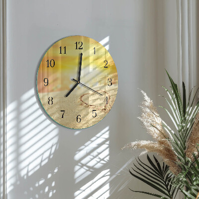Orologio rotondo Cuore nella sabbia