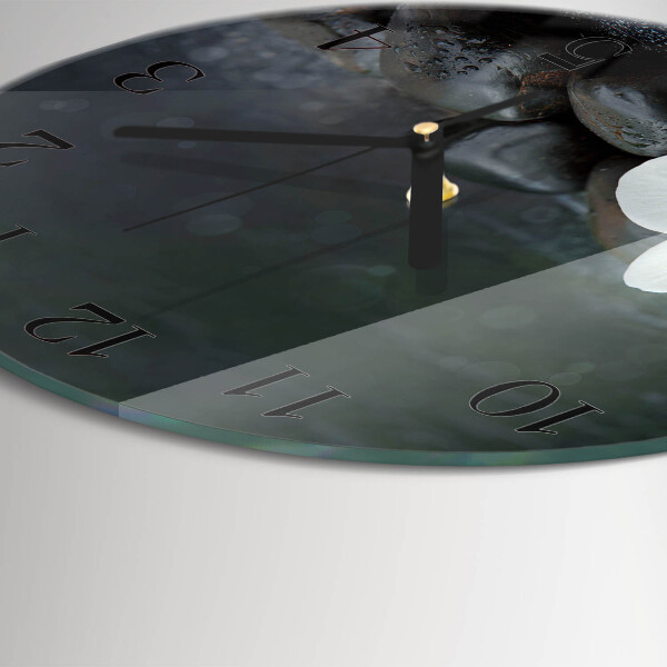Orologio rotondo Fiore e pietre