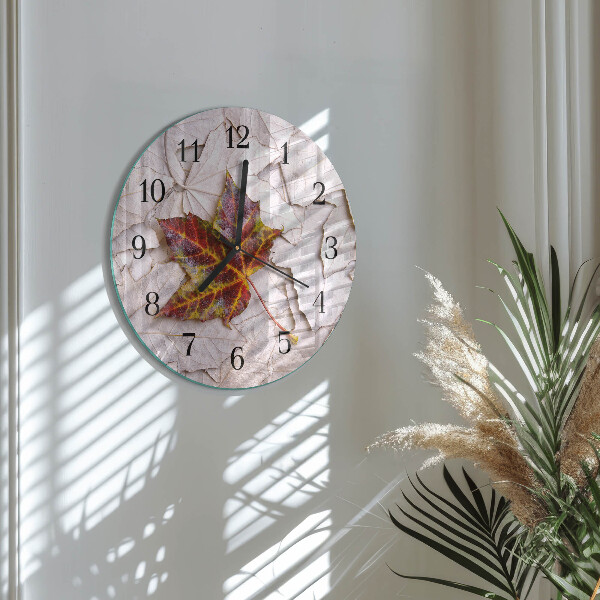 Orologio rotondo Foglia d'acero