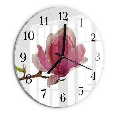 Orologio rotondo Fiore di magnolia