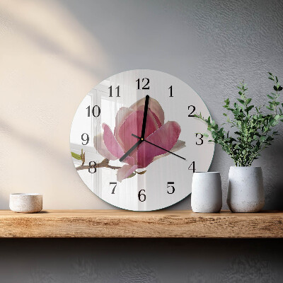 Orologio rotondo Fiore di magnolia