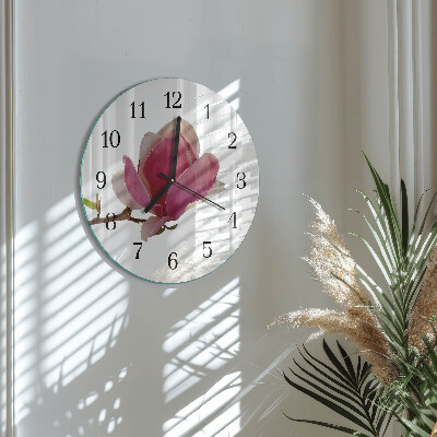 Orologio rotondo Fiore di magnolia