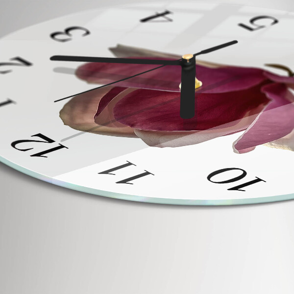Orologio rotondo Fiore di magnolia
