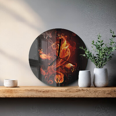 Orologio rotondo Fiamma di fuoco
