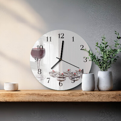 Orologio rotondo Bicchiere da vino