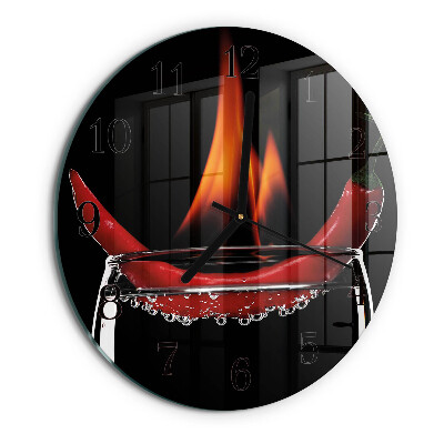 Orologio rotondo Fuoco di peperoncino