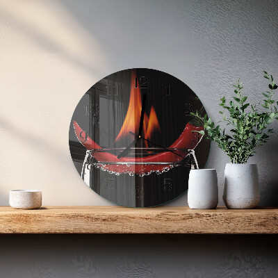 Orologio rotondo Fuoco di peperoncino