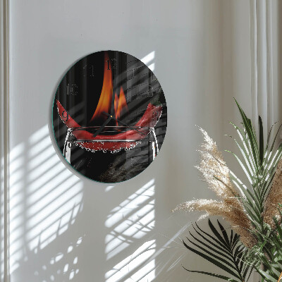 Orologio rotondo Fuoco di peperoncino