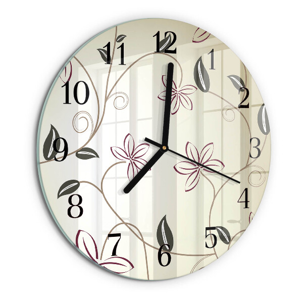 Orologio rotondo Arte floreale