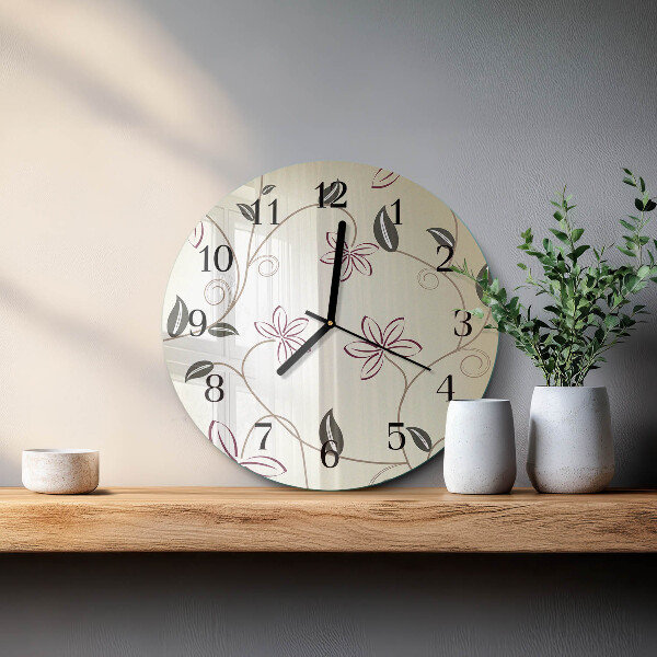 Orologio rotondo Arte floreale