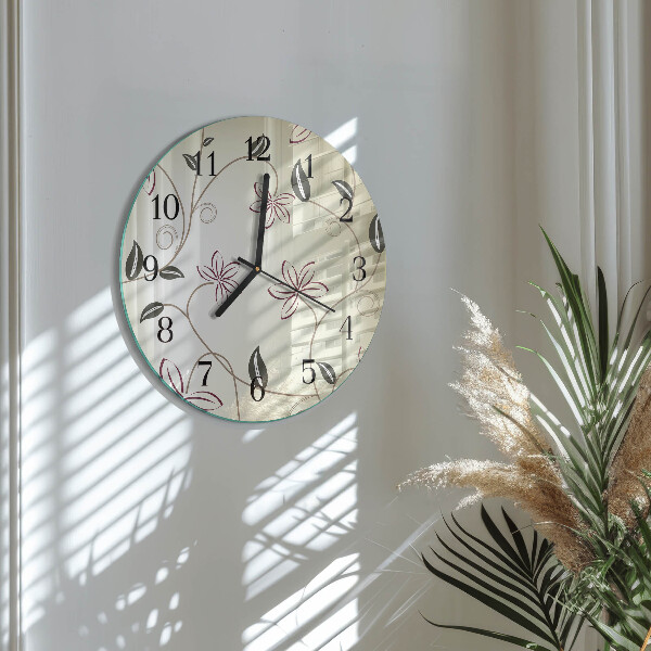 Orologio rotondo Arte floreale