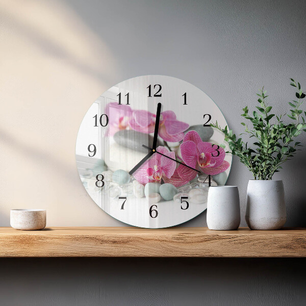 Orologio rotondo Orchidee