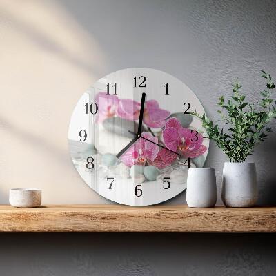 Orologio rotondo Orchidee