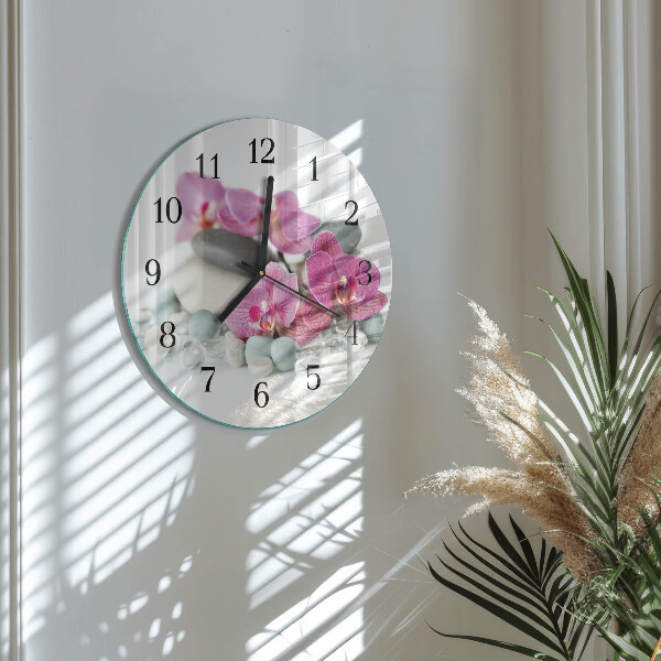 Orologio rotondo Orchidee