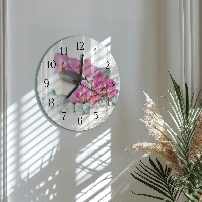 Orologio rotondo Orchidee