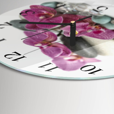 Orologio rotondo Orchidee