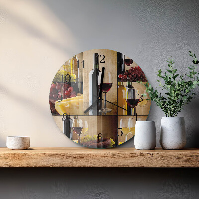 Orologio rotondo Bottiglia di vino