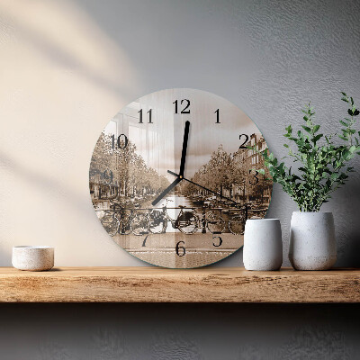Orologio rotondo Amsterdam Seppia