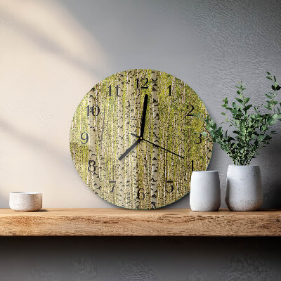 Orologio rotondo Foresta di betulle