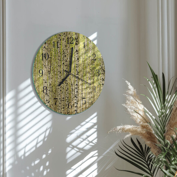 Orologio rotondo Foresta di betulle