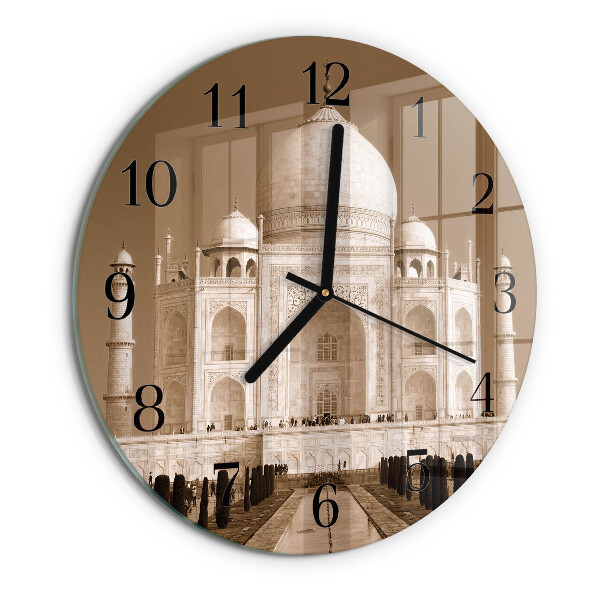 Orologio rotondo Taj Mahal Seppia
