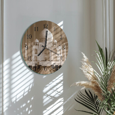 Orologio rotondo Taj Mahal Seppia