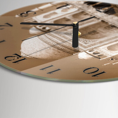 Orologio rotondo Taj Mahal Seppia