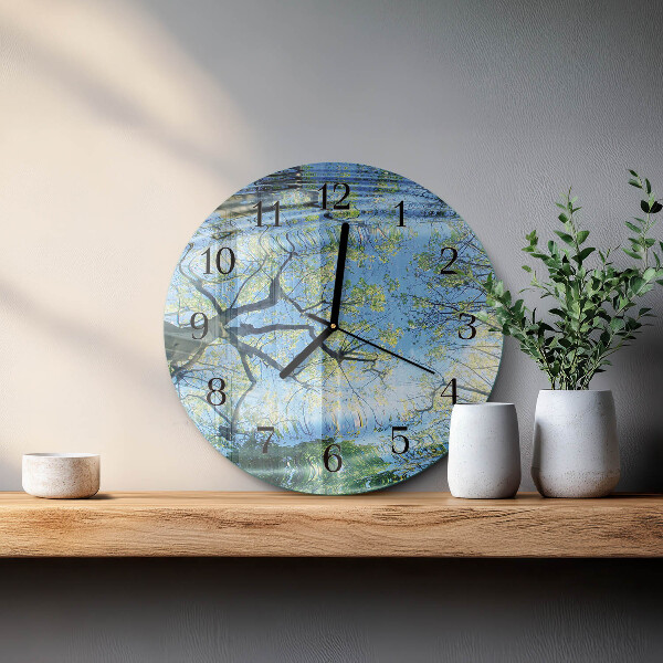 Orologio rotondo Alberi Acqua