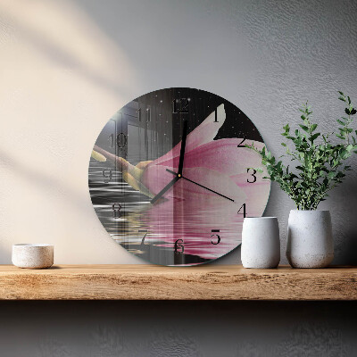 Orologio rotondo Fiore di magnolia