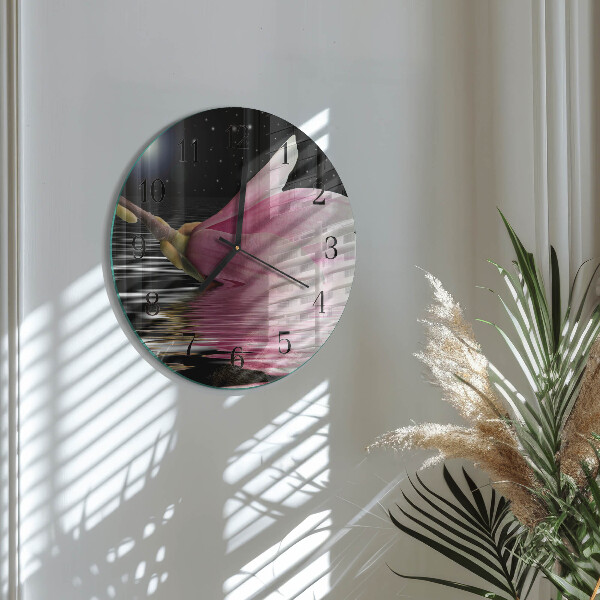 Orologio rotondo Fiore di magnolia