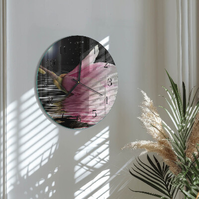 Orologio rotondo Fiore di magnolia