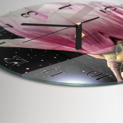 Orologio rotondo Fiore di magnolia