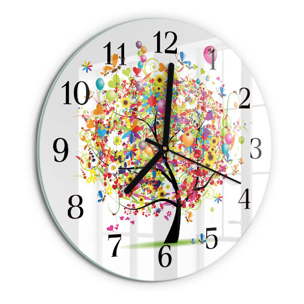 Orologio rotondo Albero colorato