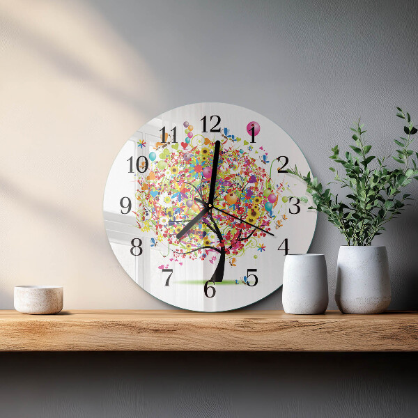 Orologio rotondo Albero colorato