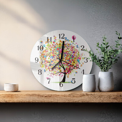 Orologio rotondo Albero colorato