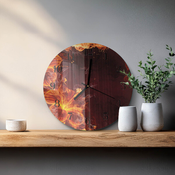 Orologio rotondo Fiori di fuoco