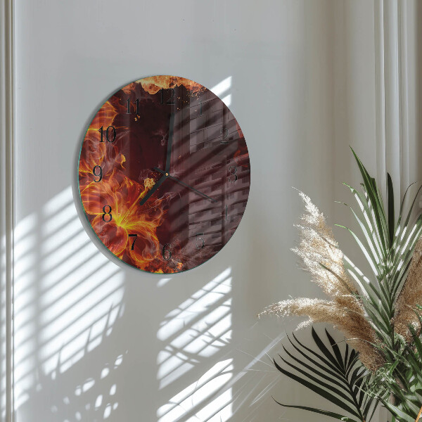 Orologio rotondo Fiori di fuoco