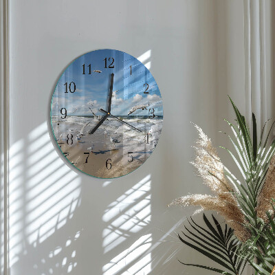 Orologio rotondo Gabbiani sulla spiaggia