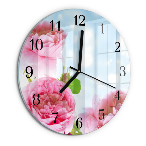 Orologio rotondo Peonie