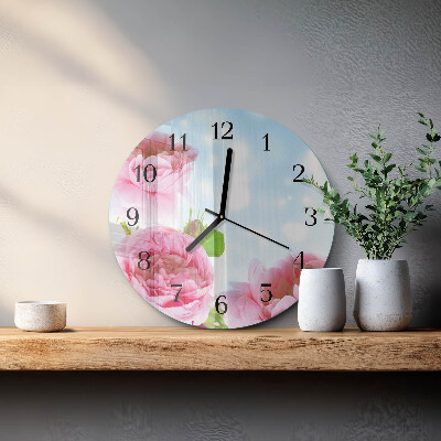 Orologio rotondo Peonie
