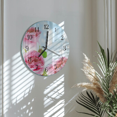 Orologio rotondo Peonie