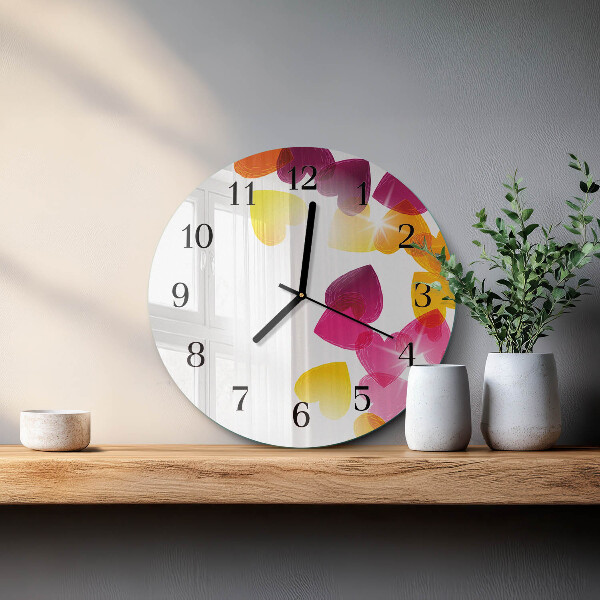 Orologio rotondo Cuori colorati