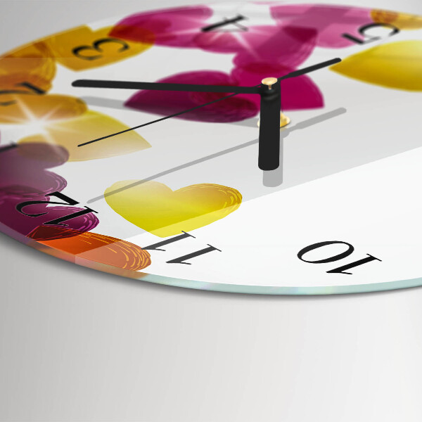 Orologio rotondo Cuori colorati